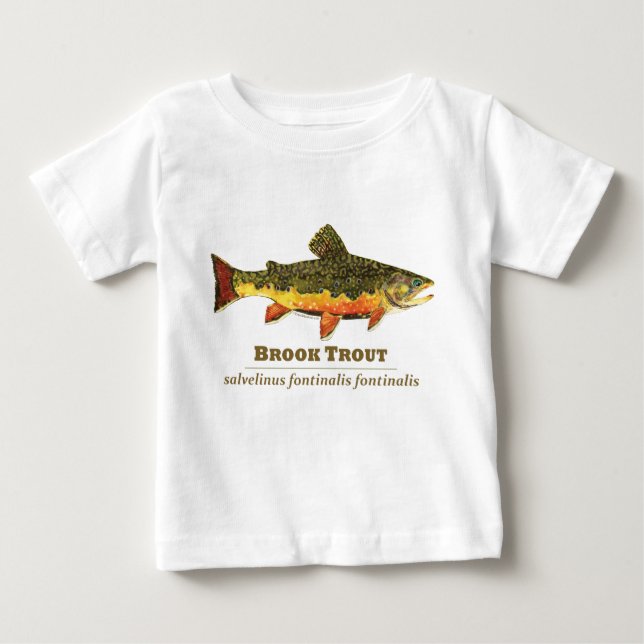 Camiseta Para Bebê Brook Trout, Latino (Frente)