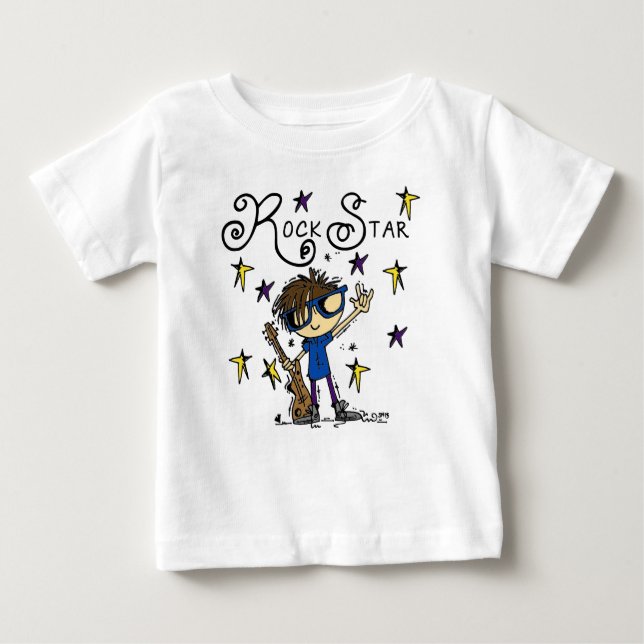Camiseta Para Bebê Brunette Rock Star (Frente)