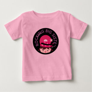 Camiseta Para Bebê Brunette Rocking Big Sister