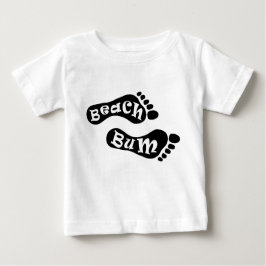 Camiseta Para Bebê Bum de Praia Bonita Pé Descalço Pé-Pé-Pé-Pé-Preto