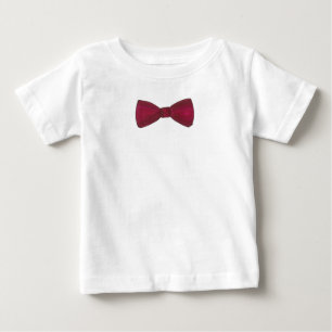 Camiseta Para Bebê Burgundy Arco Tie Bowtie Baile de formatura Baby T