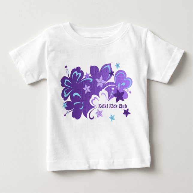 Camiseta Para Bebê Butterflibiscus Hawaiian Hibiscus e Borboleta (Frente)