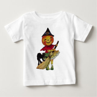 Camiseta Para Bebê Cabeça de Abóbora de Halloween O Cabeça de Bruxa L