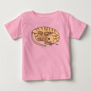 Camiseta Para Bebê Caçador Orgânico De Crianças De Gato Dormindo