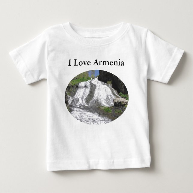 Camiseta Para Bebê Cachoeira Jermuk Arménia (Frente)
