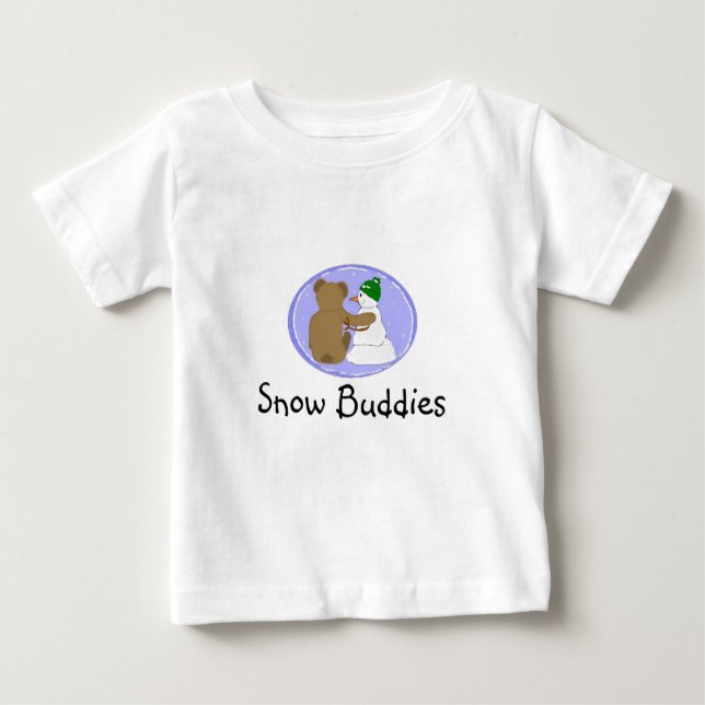 Camiseta Para Bebê Cachorrinhos da Neve (Frente)