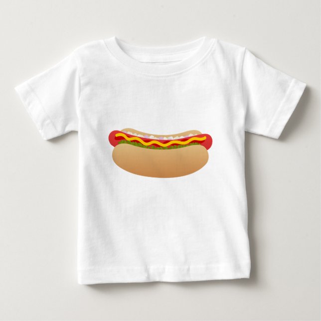 Camiseta Para Bebê Cachorro quente (Frente)