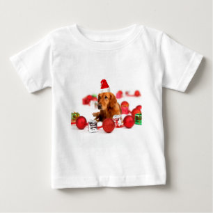 Camiseta Para Bebê Cachorro Retriever Dourado C Com Chapéu Vermelho d