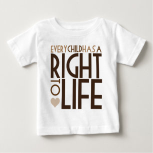 Camiseta Para Bebê Cada criança tem um DIREITO À VIDA