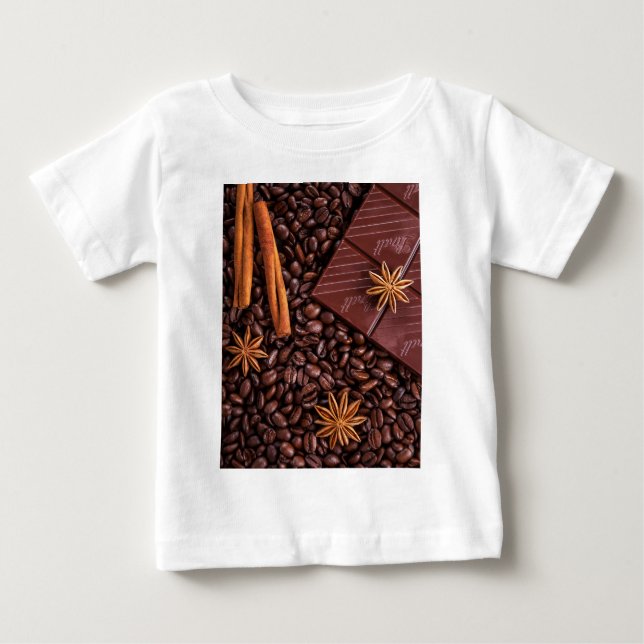 Camiseta Para Bebê café (Frente)