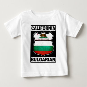 Camiseta Para Bebê California Búlgaro Americano