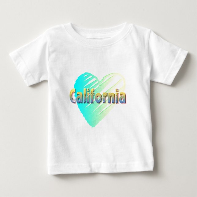 Camiseta Para Bebê California Heart (Frente)