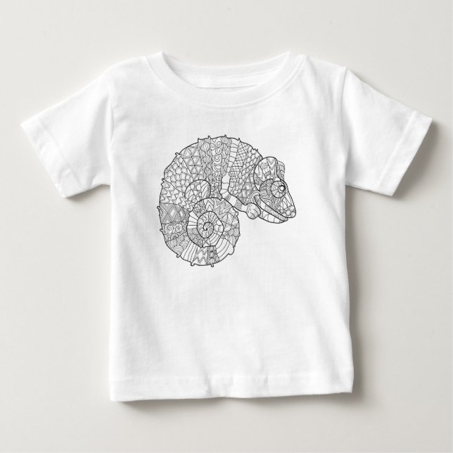 Camiseta Para Bebê Camaleão Zendoodle (Frente)