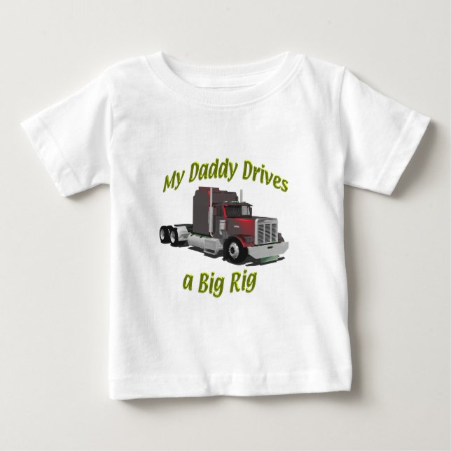 Camiseta Para Bebê Caminhantes - Equipes - Maroon Big Rig - Pai (Frente)