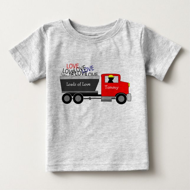 Camiseta Para Bebê Caminhão "Loads of Love" (Frente)
