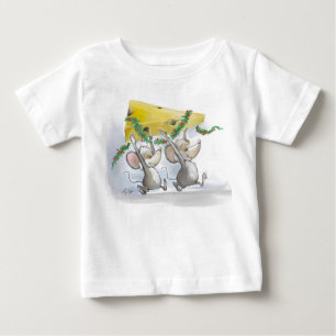 Camiseta Para Bebê Camisa-T de Criança Mic e Mac dos ratos felizes