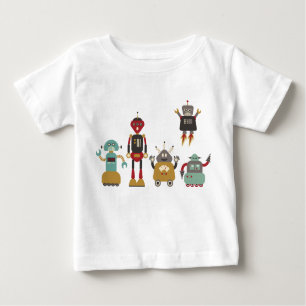 Camiseta Para Bebê Camisa-T De Robôs Para Retros Cutes