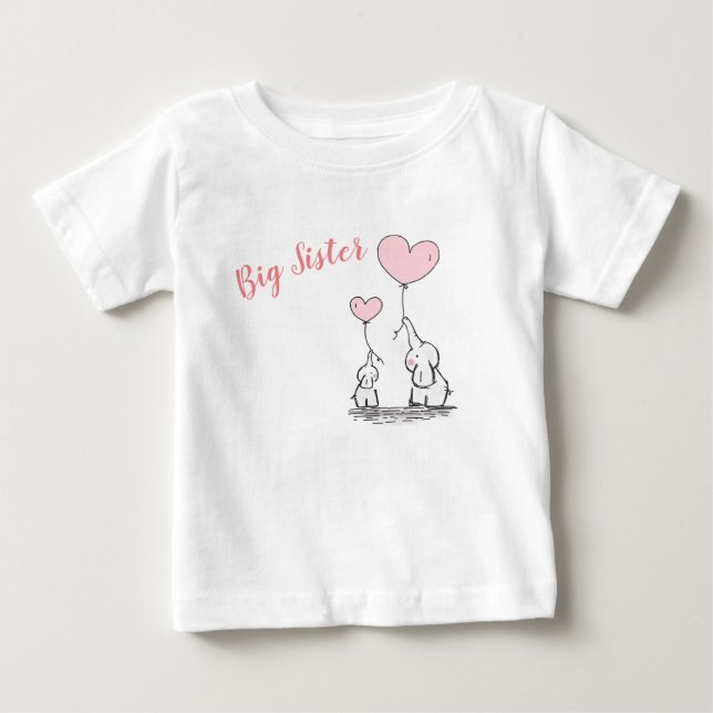 Camiseta Para Bebê Camiseta de Bebê da Irmã Maior (Frente)