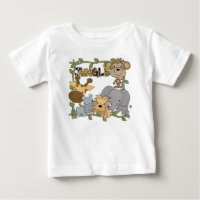 Camiseta e presentes dos animais da selva do bebê