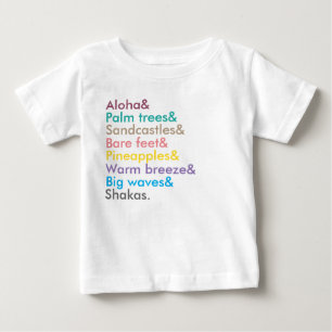 Camiseta Para Bebê camisola das meninas aloha