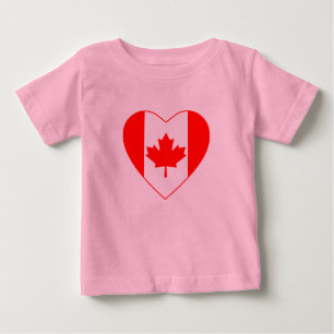 Camiseta Para Bebê Canadá Flag Heart-Shirt