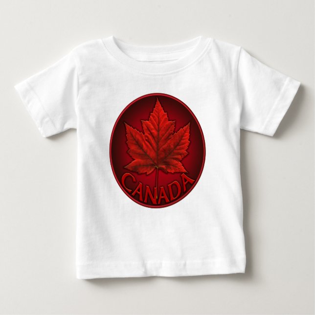 Camiseta Para Bebê Canadá, Souvenir Bebê Vestido Costumado (Frente)