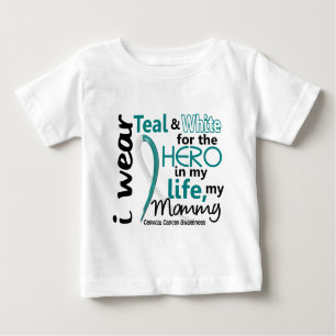 Camiseta Para Bebê Cancro do colo do útero para meu herói minhas
