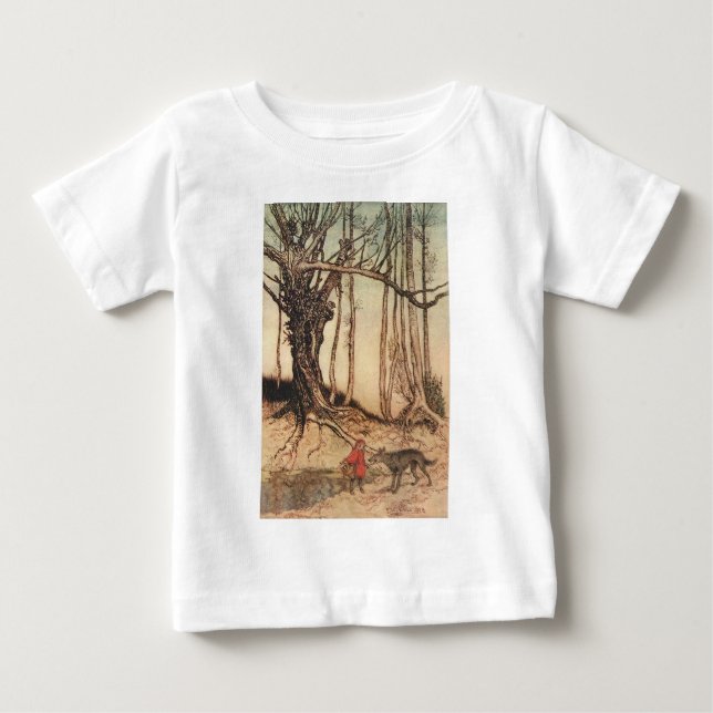 Camiseta Para Bebê Capuz Vermelho Assustador (Frente)
