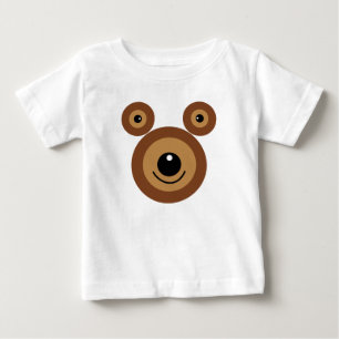 Camiseta Para Bebê Cara de urso engraçado