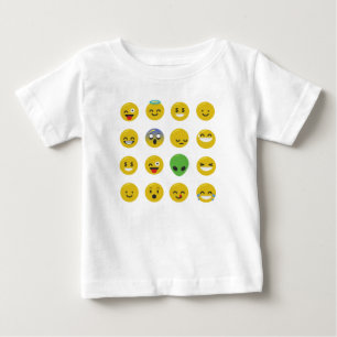 Camiseta Para Bebê Cara feliz Emoji