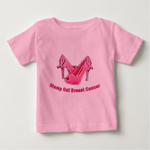 Camiseta Para Bebê Carimbe para fora estiletes do cancro da mama