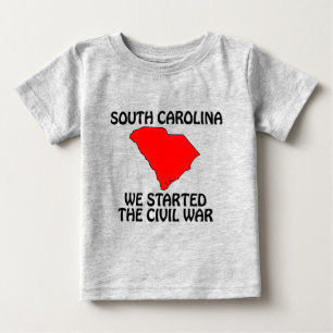 Camiseta Para Bebê Carolina do Sul - Nós começamos a Guerra Civil