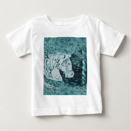 Camiseta Para Bebê Carousel Horse Aquamarine