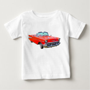 Camiseta Para Bebê Carro 1957 antigo convertível do Bel Air de