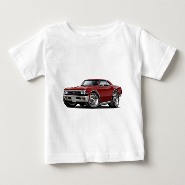 Camiseta Para Bebê Carro 1966 marrom de Chevelle (Frente)