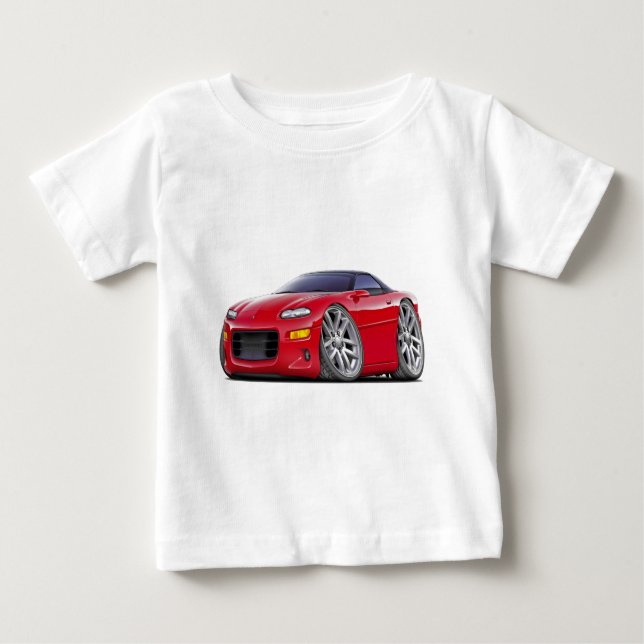 Camiseta Para Bebê Carro 1998-2003 do vermelho de Camaro (Frente)