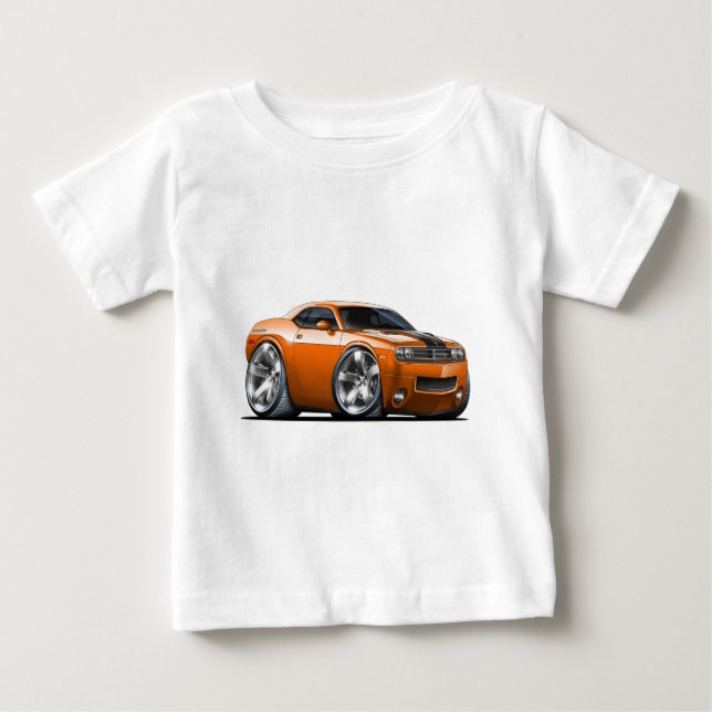 Camiseta Para Bebê Carro da laranja do desafiador de Dodge (Frente)