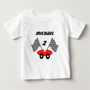 Camiseta Para Bebê Carro Race/ Personalizável