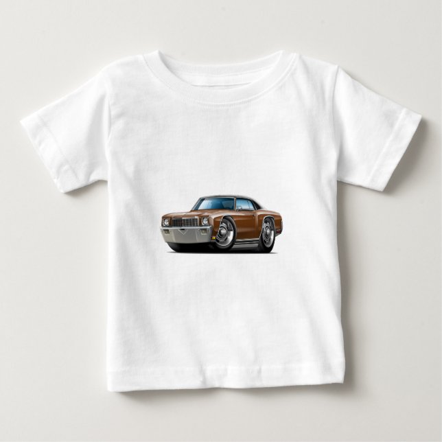 Camiseta Para Bebê Carro superior Brown-Preto de Monte 1971 - de (Frente)
