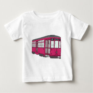 Camiseta Para Bebê Carros de Trolleycar do bonde do eléctrico do