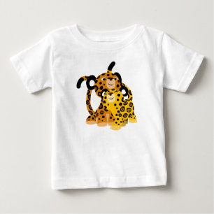 Camiseta Para Bebê Cartoon Bonito Jaguares Apaixonados