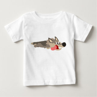Camiseta Para Bebê Cartoon da Frota Bonita Wolf Baby T Shirt