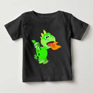 Camiseta Para Bebê Cartoon de cuspir Fogo Bonito Dragão Bebê Camiseta