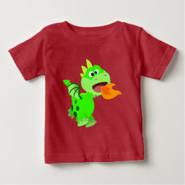 Camiseta Para Bebê Cartoon de cuspir Fogo Bonito Dragão Bebê Camiseta