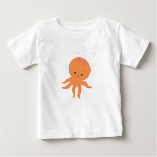 Camiseta Para Bebê Cartoon de polvo bonito
