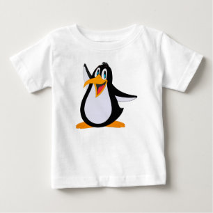 Camiseta Para Bebê Cartoon do Pinguim Feliz