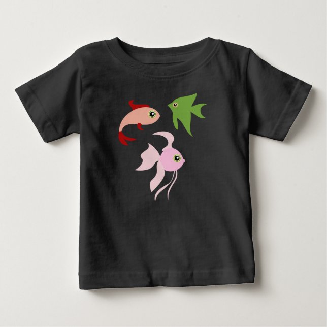 Camiseta Para Bebê Cartoon Fish (Frente)