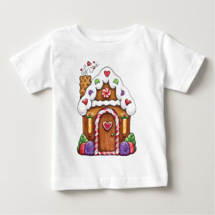 Camiseta Para Bebê Casa do biscoito do pão-de-espécie