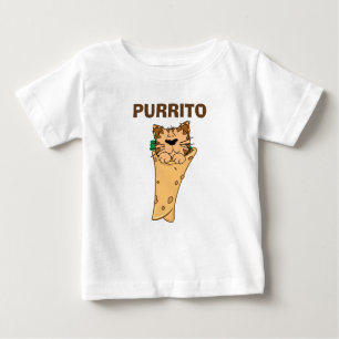 CAMISETA PARA BEBÊ CAT MEXICANO DO BURRITO DE PURRITO