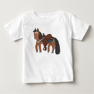 Camiseta Para Bebê Cavalo ocidental dos desenhos animados bonitos